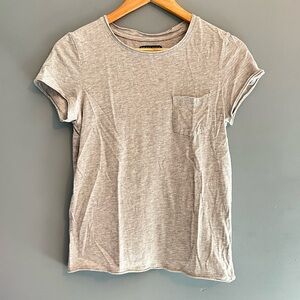 Brave Soul London Gray Short Sleeve Pocket Rolled Hem Women's Casual T-Shirt